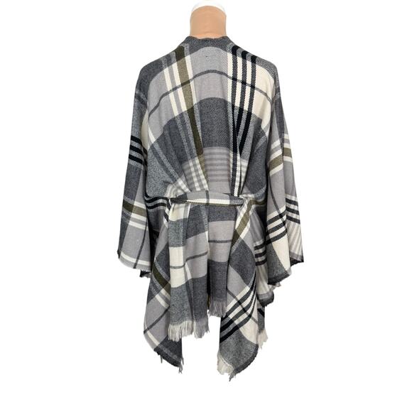 David & Young Plaid Blanket Scarf Wrap Sm/Med Fringe - Picture 2 of 4